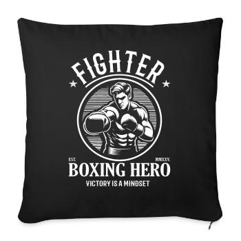 Box Kämpfer – Sieg ist eine Denkweise - Sofakissenbezug 45 x 45 cm - Schwarz - Vorne
