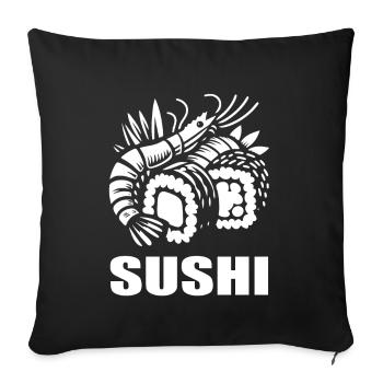Sushi design for the fan of Japanese cuisine - Sofa pillowcase 17,3'' x 17,3'' (45 x 45 cm) - black - Front
