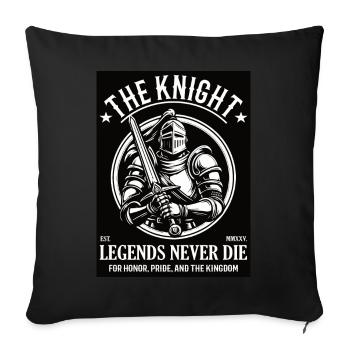 Le Chevalier – Les légendes ne meurent jamais - Housse de coussin décorative 45 x 45 cm - noir - Devant