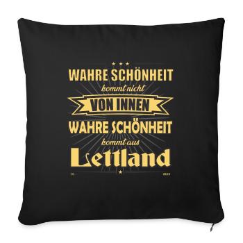 La vraie beauté vient de Lettonie Design - Housse de coussin décorative 45 x 45 cm - noir - Devant