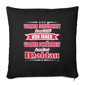 True beauty comes from Moldova Design - Sofa pillowcase 17,3'' x 17,3'' (45 x 45 cm) - black - Front