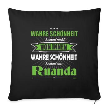 Wahre Schönheit kommt aus Ruanda Design - Sofakissenbezug 45 x 45 cm - Schwarz - Vorne
