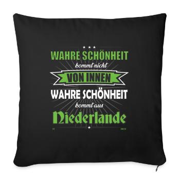 True beauty comes from Netherlands design - Sofa pillowcase 17,3'' x 17,3'' (45 x 45 cm) - black - Front