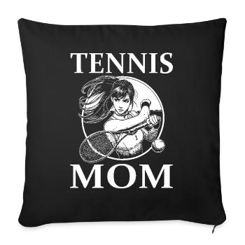 Tennis Mom Design - Tennis Player and Mom - Sofa pillowcase 17,3'' x 17,3'' (45 x 45 cm) - black - Front