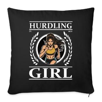 Hurdles Girl – Jump over every obstacle! - Sofa pillowcase 17,3'' x 17,3'' (45 x 45 cm) - black - Front