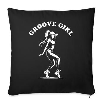 Groove Girl Design pour les femmes et les filles qui dansent - Housse de coussin décorative 45 x 45 cm - noir - Devant
