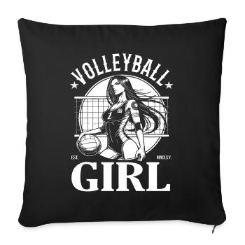 Volleyball Girl – Design for the Volleyball Player - Sofa pillowcase 17,3'' x 17,3'' (45 x 45 cm) - black - Front