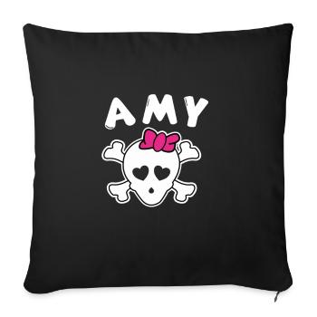Pirate Amy Design for Girls and Women - Sofa pillowcase 17,3'' x 17,3'' (45 x 45 cm) - black - Front