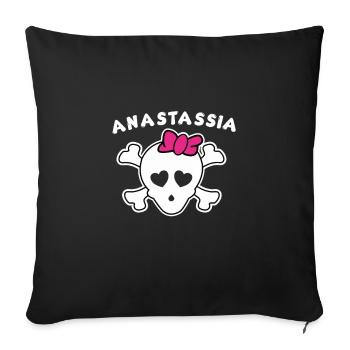 Piratin Anastasia Design für Mädchen und Frauen - Sofakissenbezug 45 x 45 cm - Schwarz - Vorne