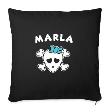 Pirate Marla Design pour les filles et les femmes - Housse de coussin décorative 45 x 45 cm - noir - Devant