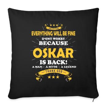 Tout ira bien Oskar est de retour - Housse de coussin décorative 45 x 45 cm - noir - Devant