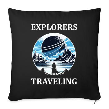 Explorer and Travel Design - Explorer Dreams - Sofa pillowcase 17,3'' x 17,3'' (45 x 45 cm) - black - Front