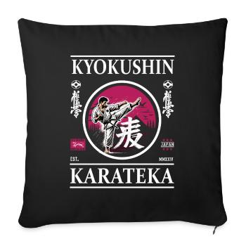 Kyokushin Karateka – Path to the Ultimate Discipline - Sofa pillowcase 17,3'' x 17,3'' (45 x 45 cm) - black - Front