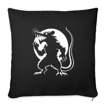 Gefährliche Ratte im Vollmond, Cooles Comic-Design - Sofakissenbezug 45 x 45 cm - Schwarz - Vorne