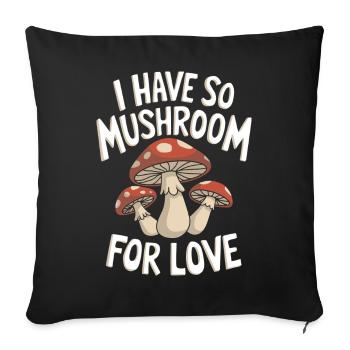 Mushroom Mushrooms Funghi Mushroom - Sofa pillowcase 17,3'' x 17,3'' (45 x 45 cm) - black - Front