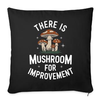 Mushroom Mushrooms Funghi Mushroom - Sofa pillowcase 17,3'' x 17,3'' (45 x 45 cm) - black - Front