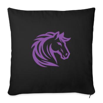 Cool Purple Horse Design - Sofa pillowcase 17,3'' x 17,3'' (45 x 45 cm) - black - Front