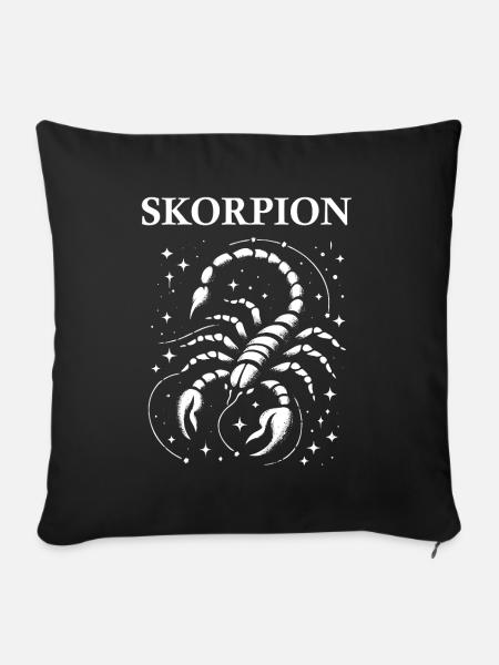 Sternzeichen Skorpion Design - Sofakissenbezug 45 x 45 cm - Schwarz