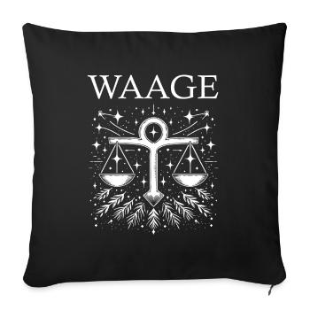 Zodiac sign Libra - Sofa pillowcase 17,3'' x 17,3'' (45 x 45 cm) - black - Front