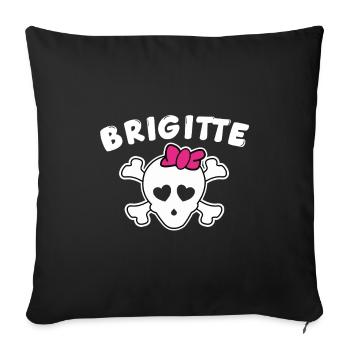 Pirate Brigitte Design pour les filles et les femmes - Housse de coussin décorative 45 x 45 cm - noir - Devant