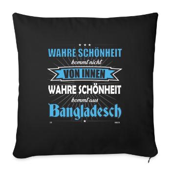 True beauty comes from Bangladesh design - Sofa pillowcase 17,3'' x 17,3'' (45 x 45 cm) - black - Front