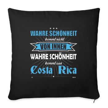 True beauty comes from Costa Rica design - Sofa pillowcase 17,3'' x 17,3'' (45 x 45 cm) - black - Front