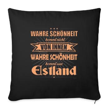 True beauty comes from Estonia design - Sofa pillowcase 17,3'' x 17,3'' (45 x 45 cm) - black - Front