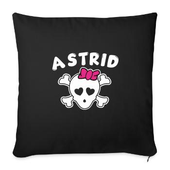 Pirate Astrid Design pour les filles et les femmes - Housse de coussin décorative 45 x 45 cm - noir - Devant