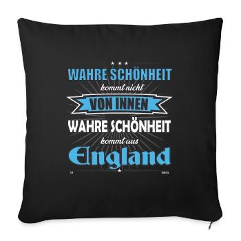 La vraie beauté vient d’Angleterre Design - Housse de coussin décorative 45 x 45 cm - noir - Devant
