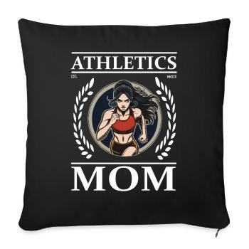 Athletics Mom – Mother and Athlete - Sofa pillowcase 17,3'' x 17,3'' (45 x 45 cm) - black - Front