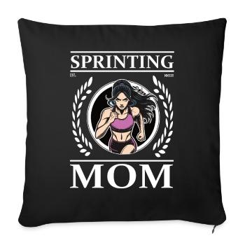 Sprinting Mom – Mother and Sprinter - Sofa pillowcase 17,3'' x 17,3'' (45 x 45 cm) - black - Front