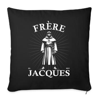 Frère Jacques - Bruder Jakob Design - Housse de coussin décorative 45 x 45 cm - noir - Devant