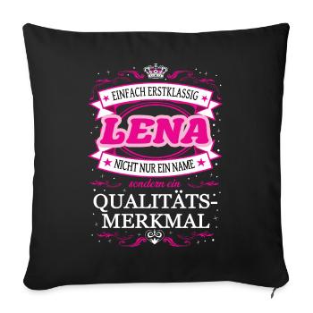 Qualitätsmerkmal Lena einfach Erstklassig - Sofakissenbezug 45 x 45 cm - Schwarz - Vorne