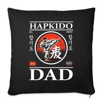 Hapkido Karate Dad Design mit Kämpfer und Hangeul - Sofakissenbezug 45 x 45 cm - Schwarz - Vorne