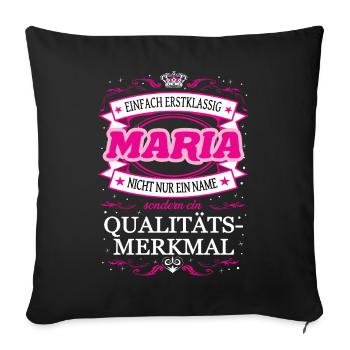 Qualitätsmerkmal Maria einfach Erstklassig - Sofakissenbezug 45 x 45 cm - Schwarz - Vorne