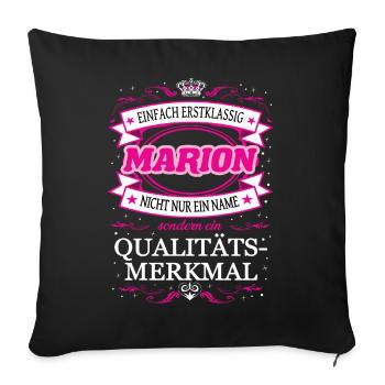 Qualitätsmerkmal Marion einfach Erstklassig - Sofakissenbezug 45 x 45 cm - Schwarz - Vorne