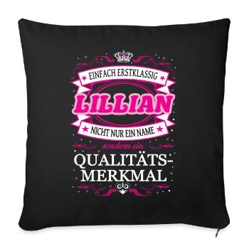 Caractéristique de qualité Lillian tout simplement de première classe - Housse de coussin décorative 45 x 45 cm - noir - Devant