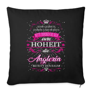 Votre Altesse le Pêcheur entre dans la pièce - Housse de coussin décorative 45 x 45 cm - noir - Devant