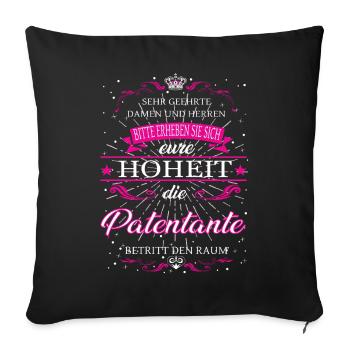 Votre Altesse la marraine entre dans la pièce - Housse de coussin décorative 45 x 45 cm - noir - Devant