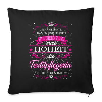 Your Highness the Textile Nurse enters the room - Sofa pillowcase 17,3'' x 17,3'' (45 x 45 cm) - black - Front
