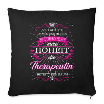 Votre Altesse le thérapeute entre dans la pièce - Housse de coussin décorative 45 x 45 cm - noir - Devant