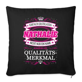 Caractéristique de qualité Nathalie tout simplement de première classe - Housse de coussin décorative 45 x 45 cm - noir - Devant