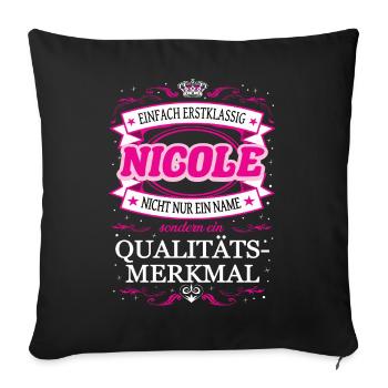 Quality feature Nicole simply first-class - Sofa pillowcase 17,3'' x 17,3'' (45 x 45 cm) - black - Front