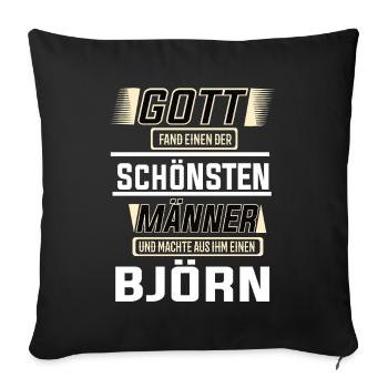 Bjorn the Most Beautiful Man Shaped by God Design - Sofa pillowcase 17,3'' x 17,3'' (45 x 45 cm) - black - Front