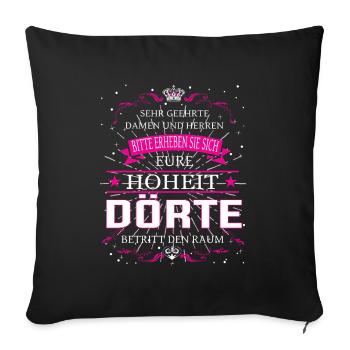 Votre Altesse Dörte entre dans la salle - Housse de coussin décorative 45 x 45 cm - noir - Devant