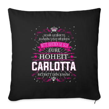 Your Highness Carlotta enters the room - Sofa pillowcase 17,3'' x 17,3'' (45 x 45 cm) - black - Front