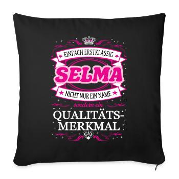 Qualitätsmerkmal Selma einfach Erstklassig - Sofakissenbezug 45 x 45 cm - Schwarz - Vorne