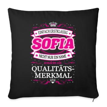 Quality feature Sofia simply first-class - Sofa pillowcase 17,3'' x 17,3'' (45 x 45 cm) - black - Front