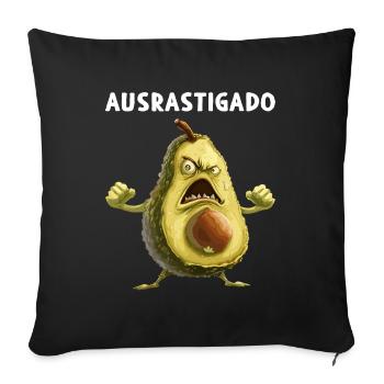 Avocat Ausrasticado Vegan Food Végétarien Biologique - Housse de coussin décorative 45 x 45 cm - noir - Devant