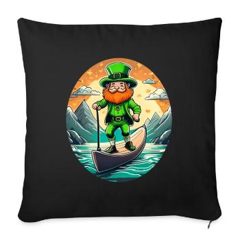 St. Patrick's Day Shamrock Stand Up Paddle SUP - Sofa pillowcase 17,3'' x 17,3'' (45 x 45 cm) - black - Front